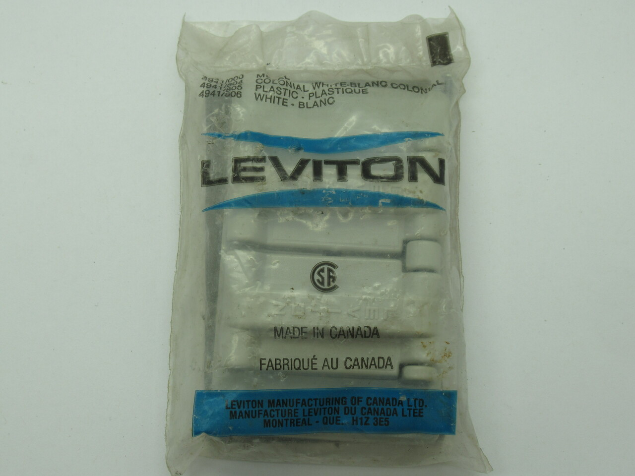 Leviton 4941/805 Plastic Receptacle Cover NEW