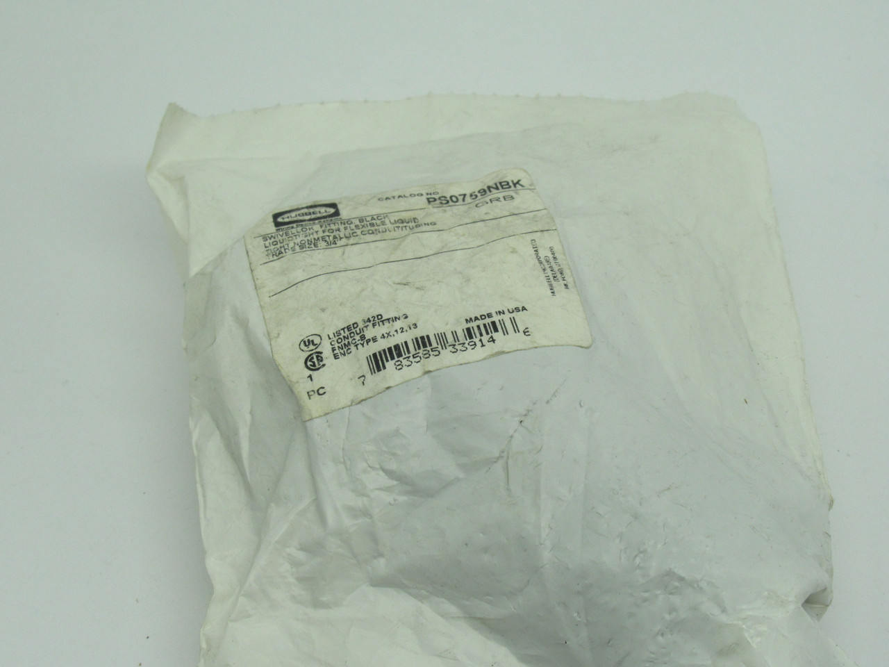 Hubbell PS0759NBK Liquid Tight Connector 3/4" Multi-Position Swivel Lok NWB