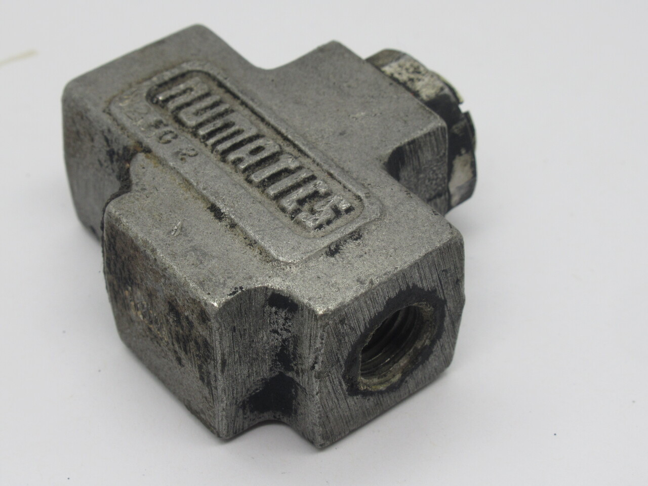 Numatics 2FC2 Flow Control Valve Inline 1/4" NPTF Anodized Aluminum USED