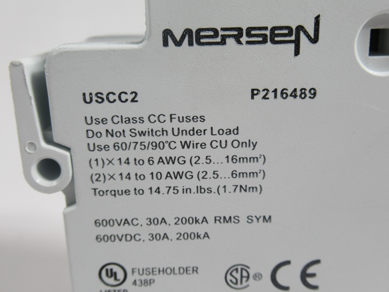 Mersen Ferraz Shawmut USCC2 Fuse Holder 30A 600V 2-Pole USED