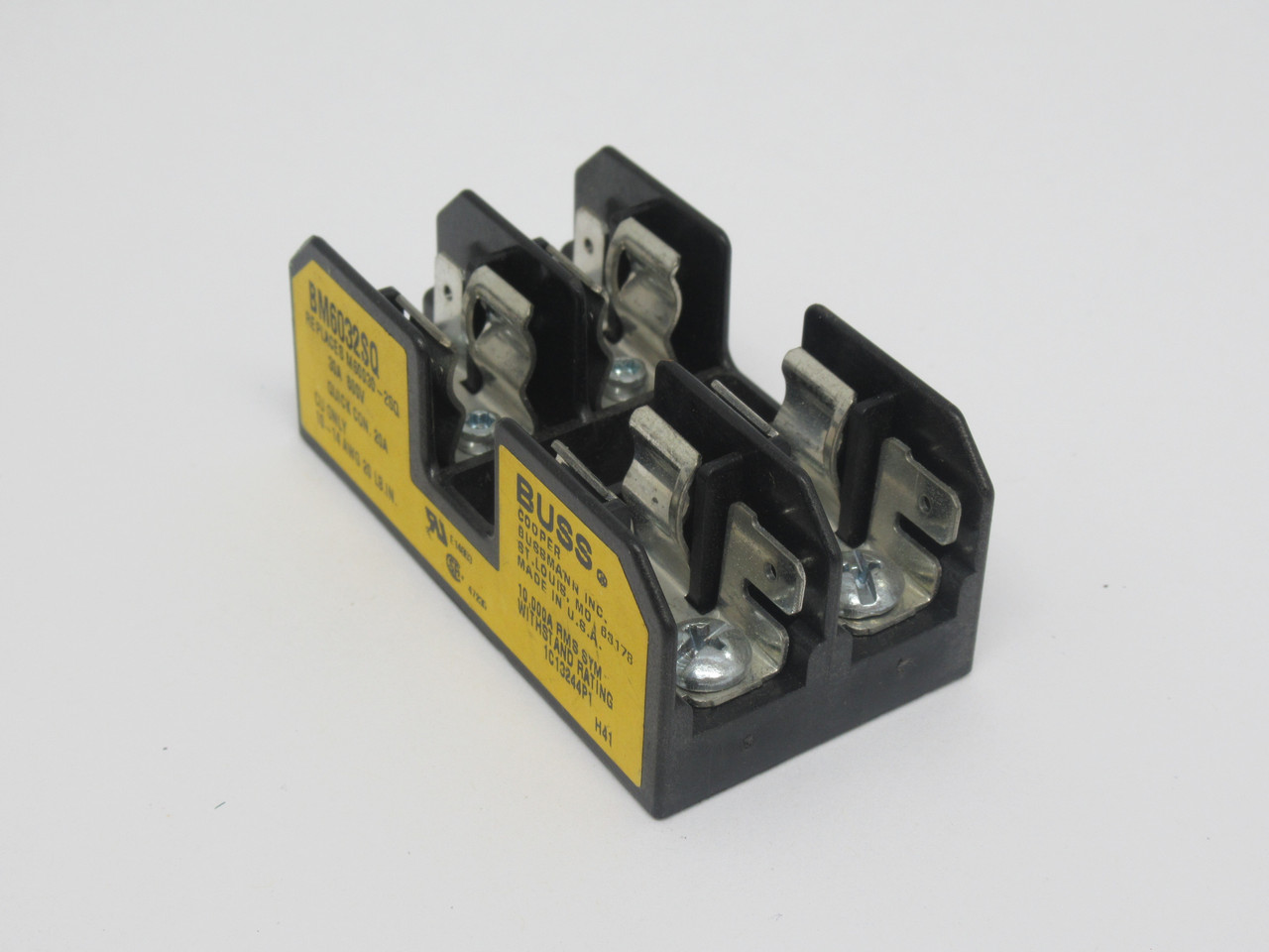 Cooper Bussmann BM6032SQ Fuse Holder 30A 600V 2-Pole 10-14AWG USED