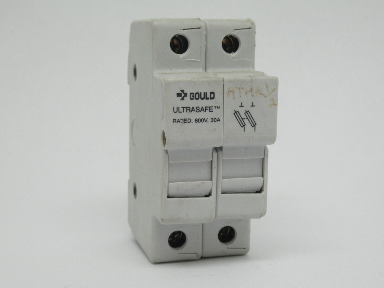 Gould USM2 Fuse Block 30A 600V 2-Pole USED
