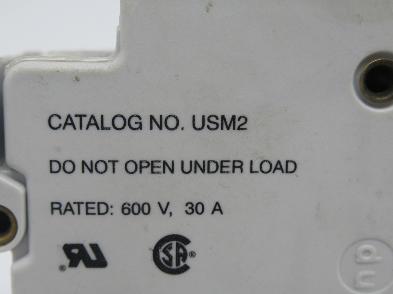 Gould USM2 Fuse Block 30A 600V 2-Pole USED