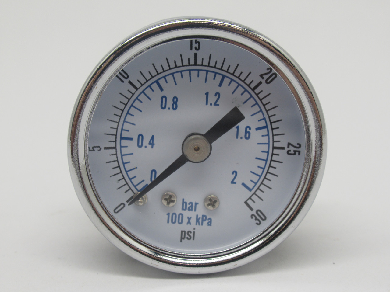 UCI SAD1501-30 Pressure Gauge 0-30 psi 0-2 bar 1.5" D 1/8"NPT Back NEW