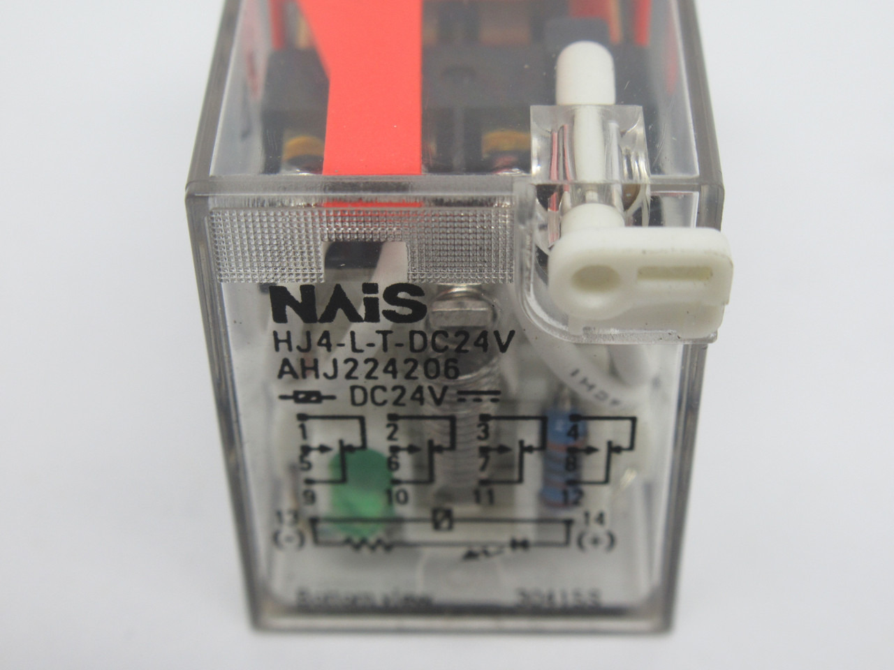 Nais HJ4-L-T-DC24V Plug-In Relay w/ LED Indicator 24VDC 5A 14-Blade USED