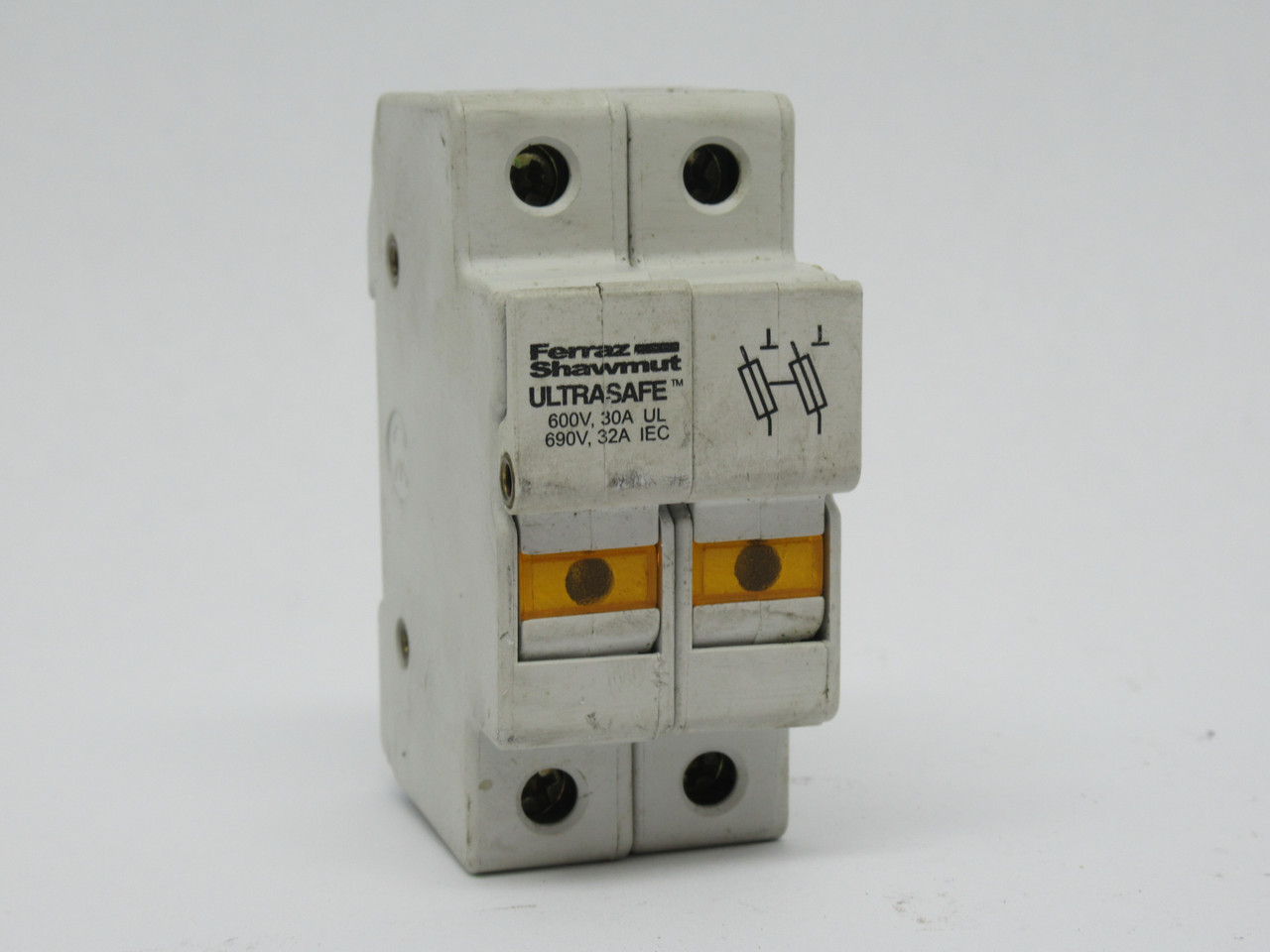 Ferraz Shawmut USM2I Fuse Holder 600V/30A 690V/32A 2-Pole USED