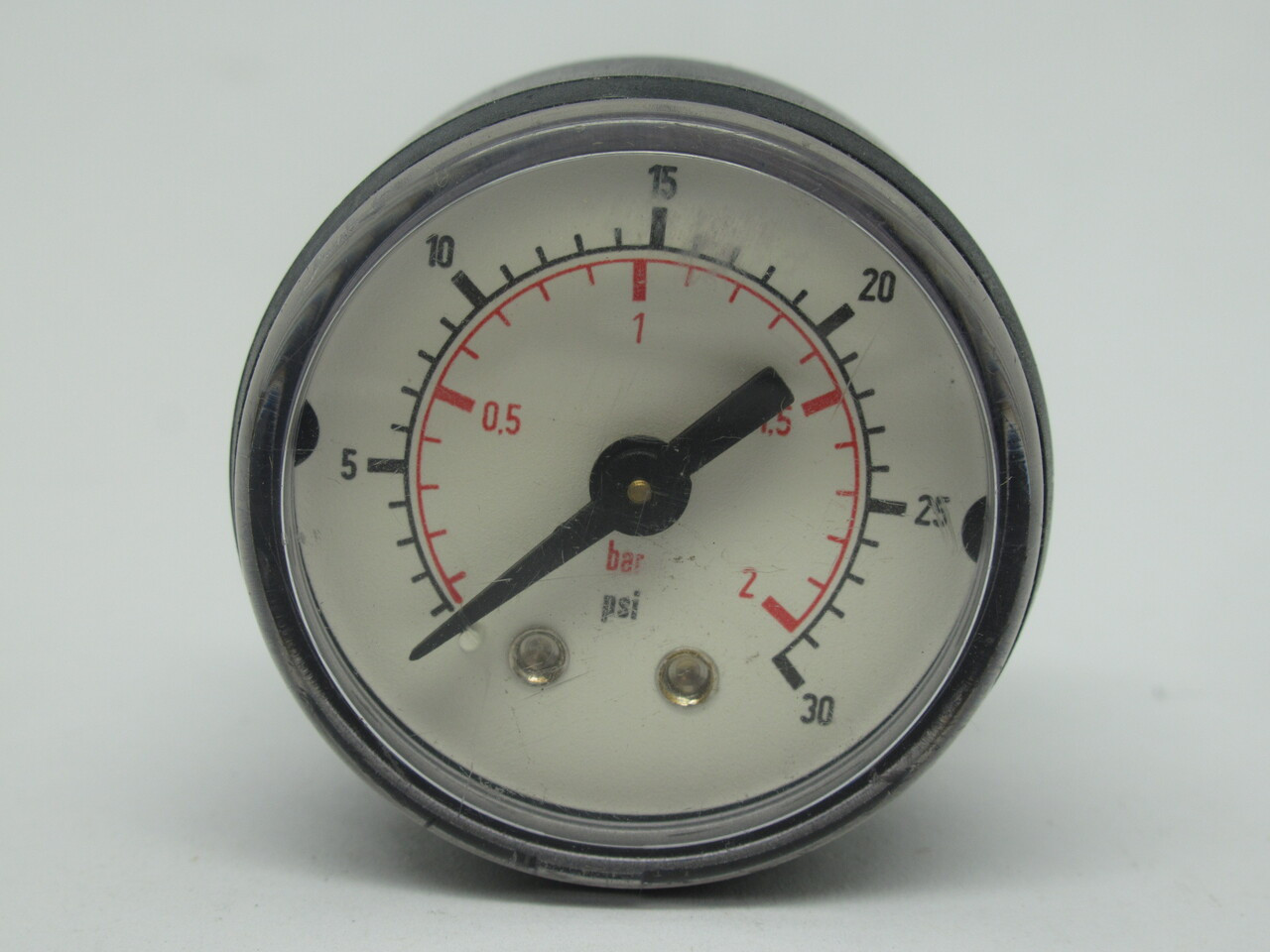 Generic 0-30PSI Pressure Gauge 0-30PSI 0-2Bar 1/8"NPT 1-1/2" Diameter USED