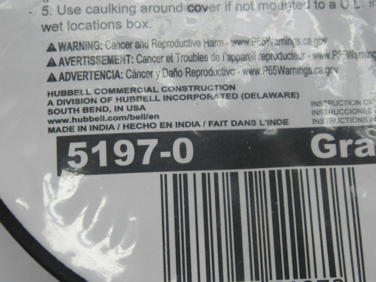 Bell Outdoor 5197-0 Round Weatherproof Cluster Cover 3-Gang 1/2" Outlets NWB