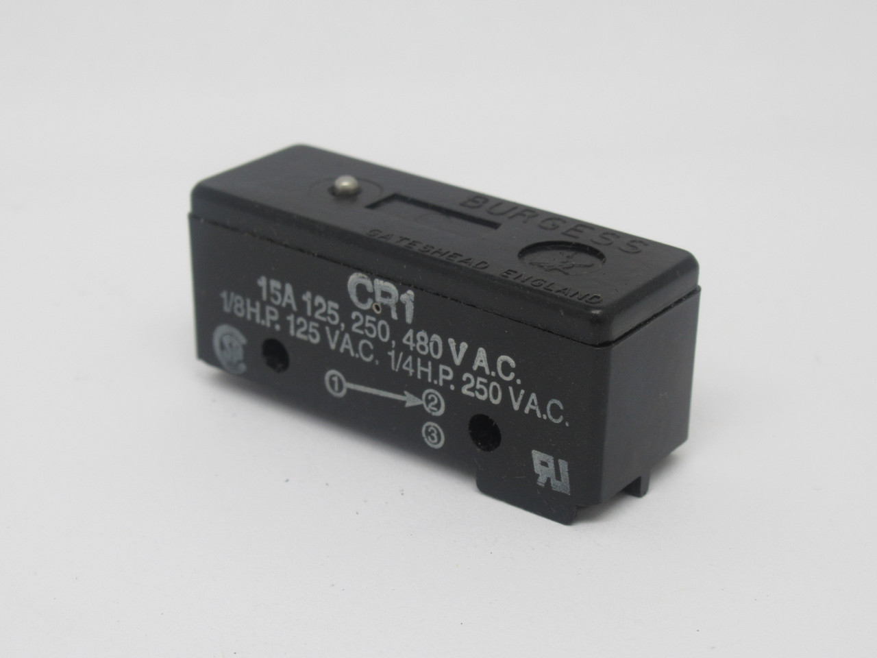 Burgess CR1 Snap Action Limit Switch 15A 125-250-480VAC 1/8HP USED