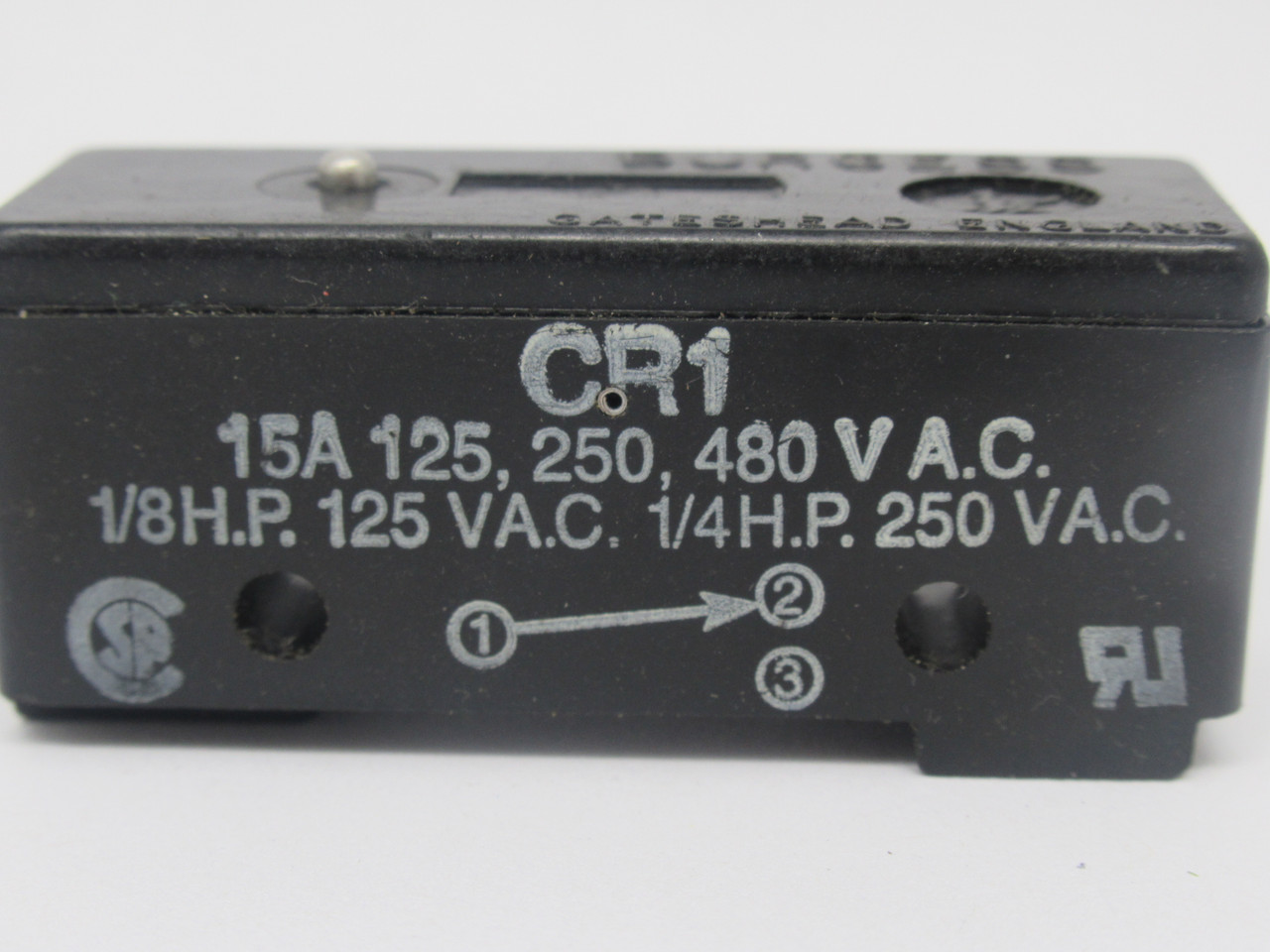 Burgess CR1 Snap Action Limit Switch 15A 125-250-480VAC 1/8HP USED