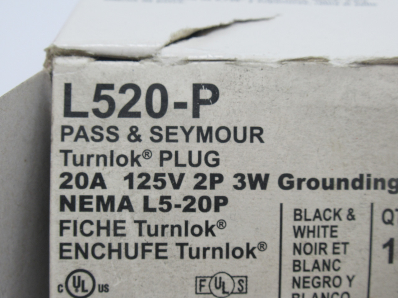 Pass & Seymour Legrand L520-P Turnlok Plug 20A 125V 3W 2P *DAMAGED BOX* NEW