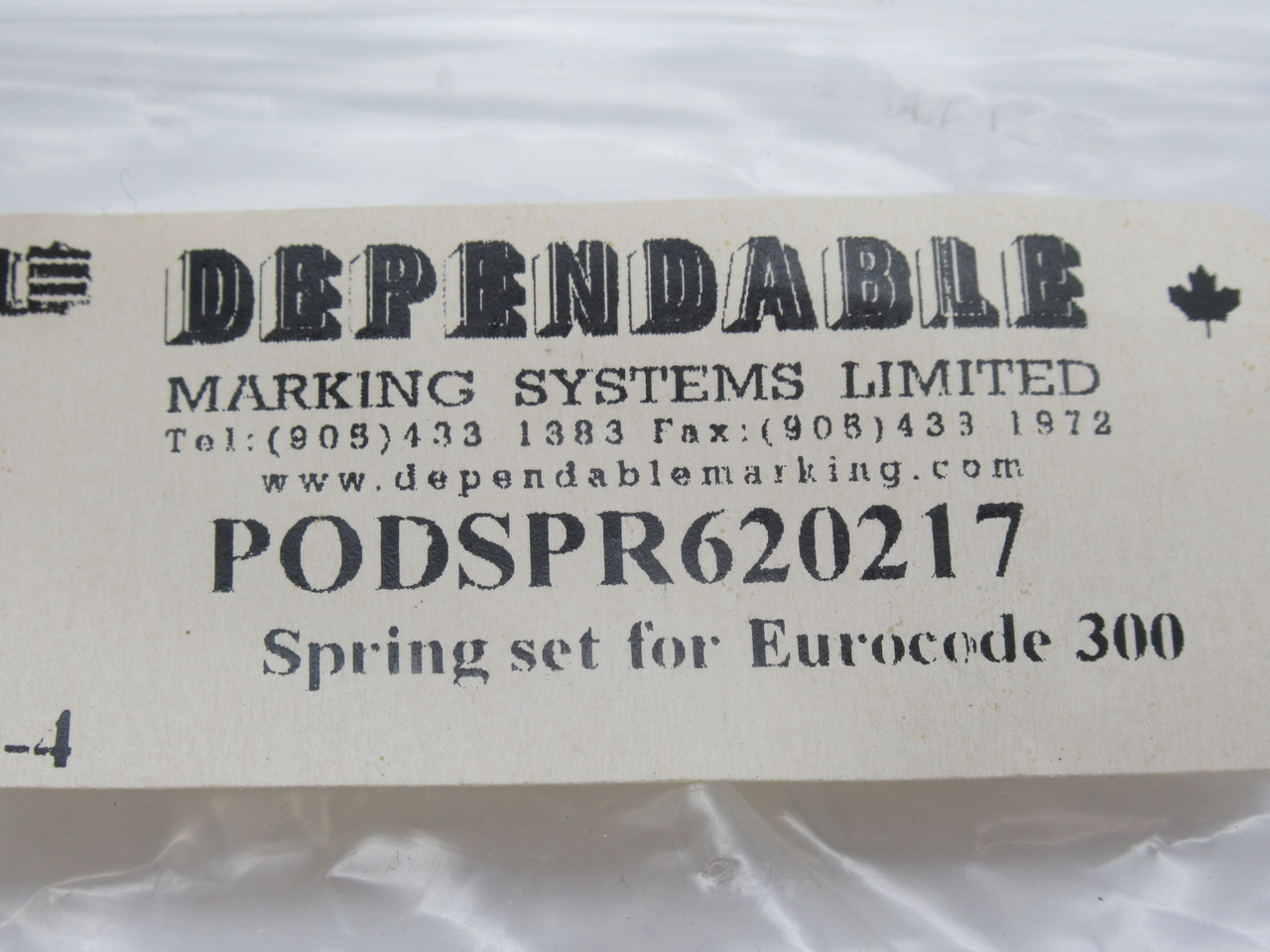 DMS PODSPR620217 Spring Set for Eurocode 300 Thermal Printer *LOT OF 2* NWB