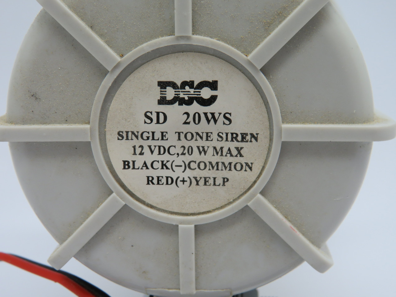 DSC SD-20WS Single Tone Siren 6-12VDC 20W 500mA 110dB *STAINED* USED
