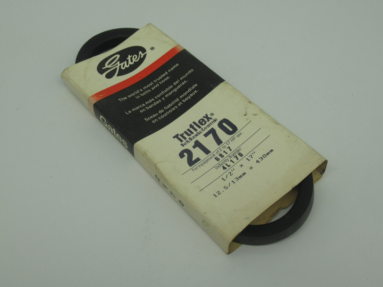 Gates 2170 Truflex V-Belt 17" L x 0.5" W x 0.31" T NEW