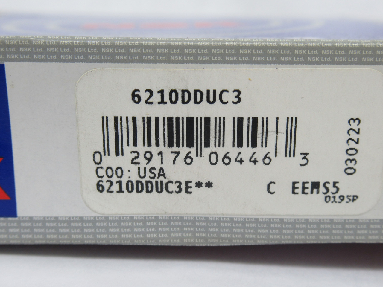NSK 6210DDUC3E Deep Groove Ball Bearing 90mm OD 50mm ID 20mm W NEW