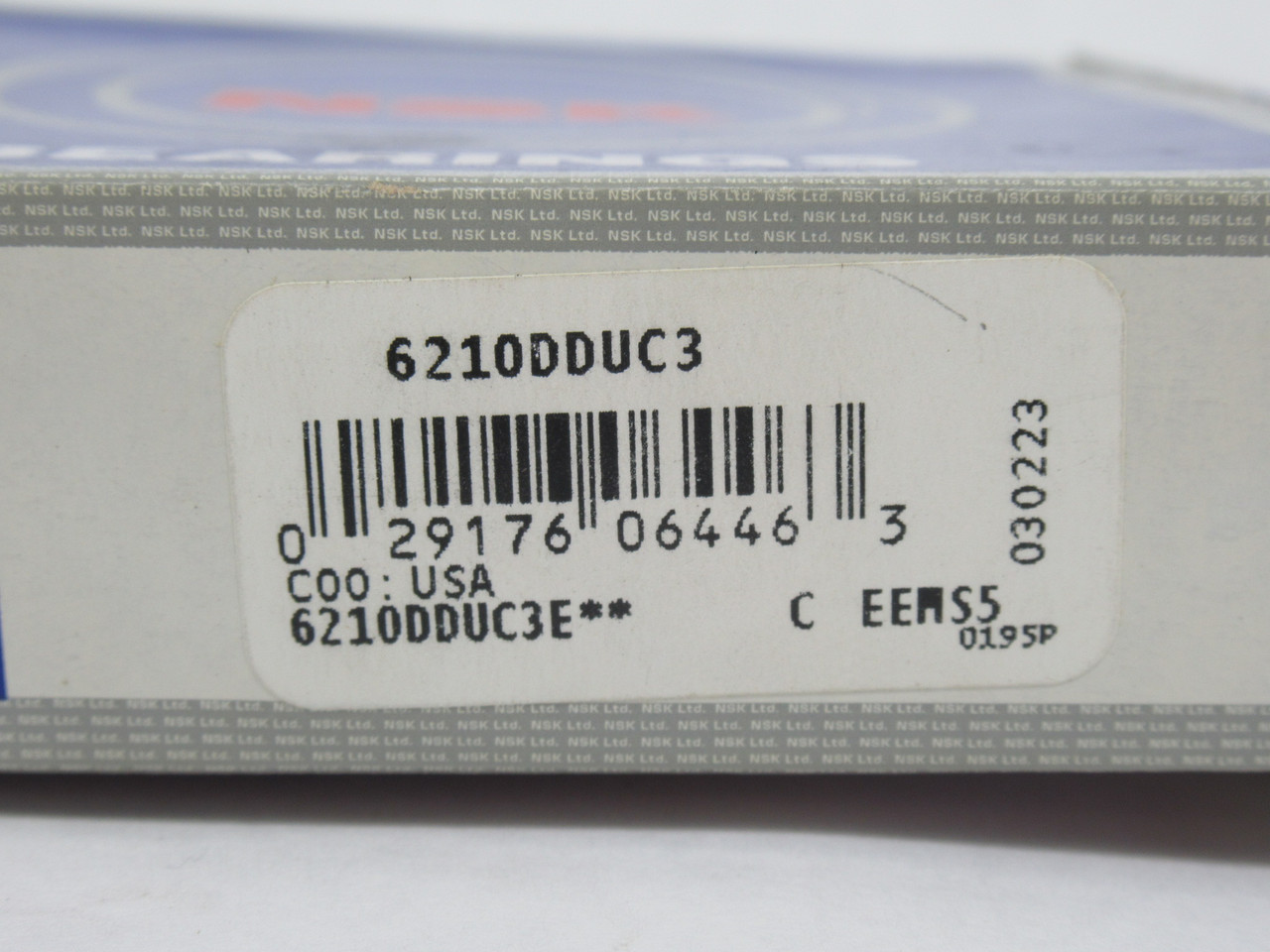 NSK 6210DDUC3E Deep Groove Ball Bearing 90mm OD 50mm ID 20mm W DMG BOX NEW
