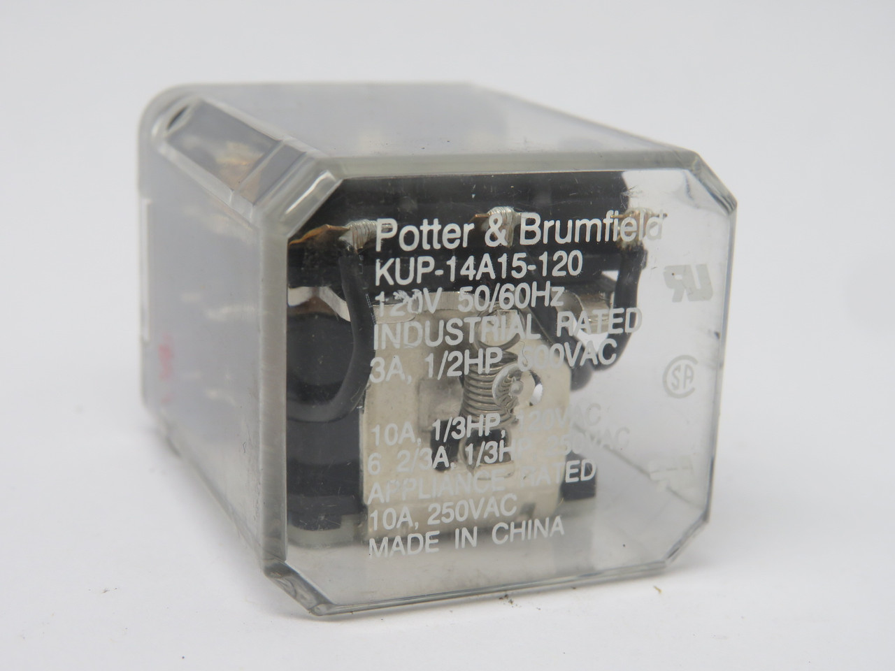 Potter & Brumfield KUP-14A15-120 Relay 120VAC 50/60Hz 10AmpUSED