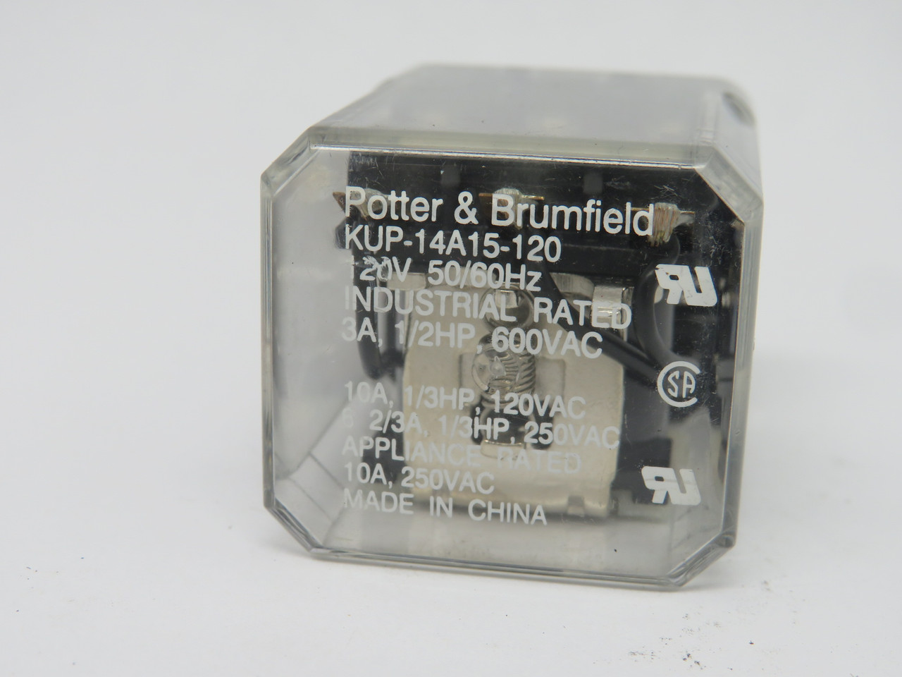 Potter & Brumfield KUP-14A15-120 Relay 120VAC 50/60Hz 10AmpUSED