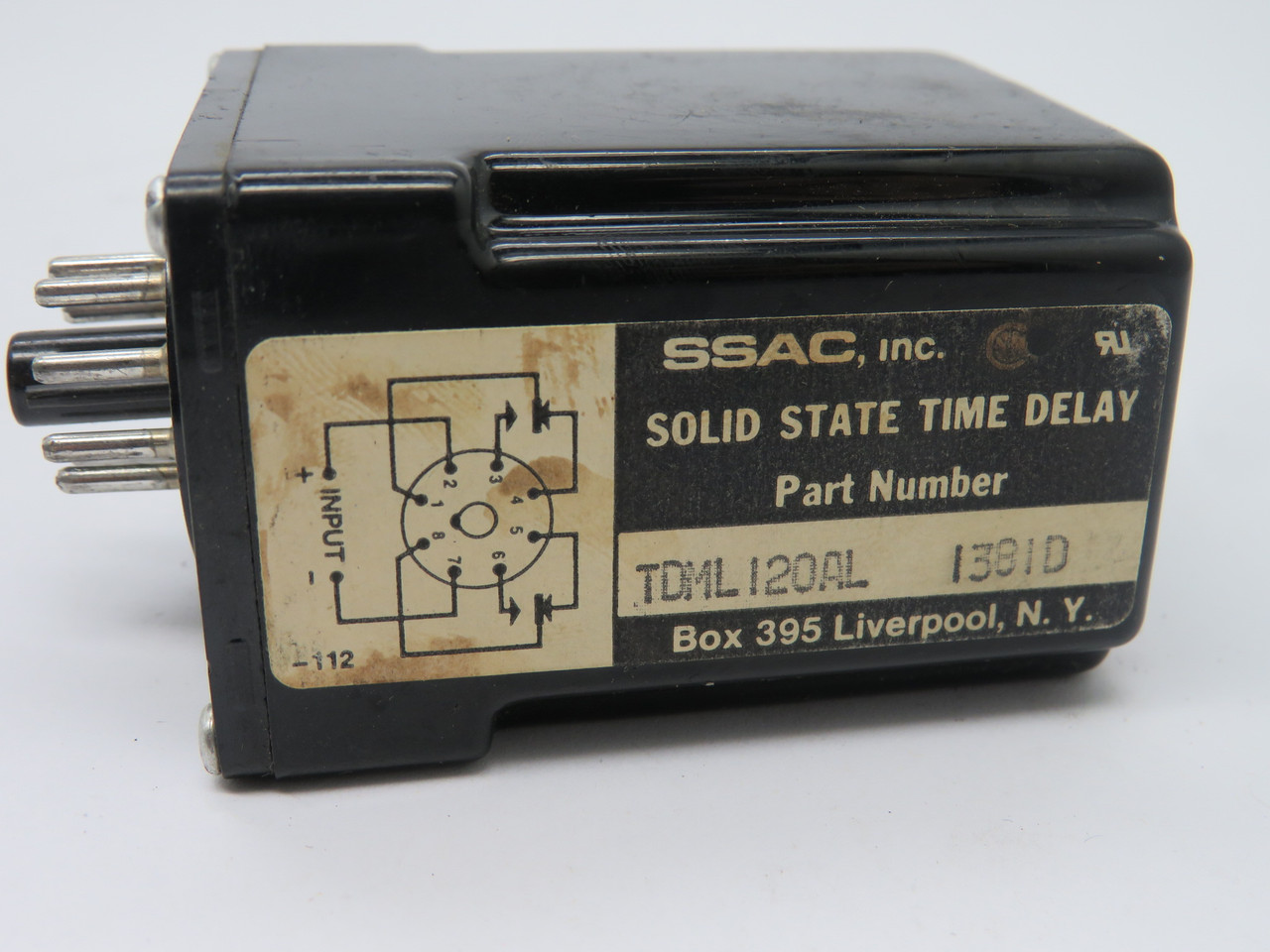 SSAC TDML120AL Time Delay Relay 120VAC 8Pin USED