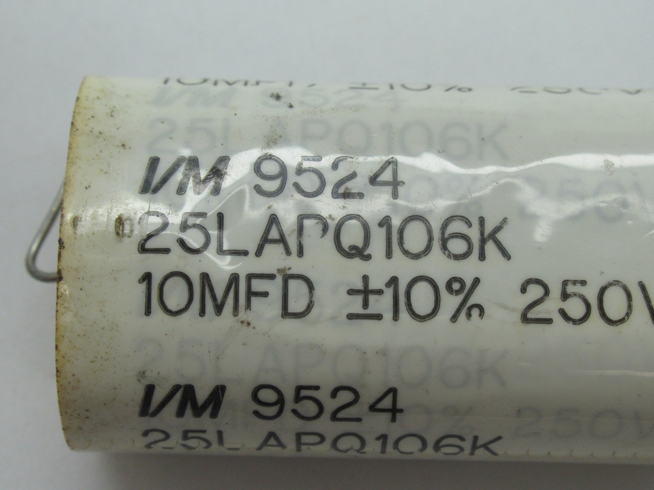 I/M 25LAPQ106K Capacitor 10MFD +/- 10% 250VAC USED