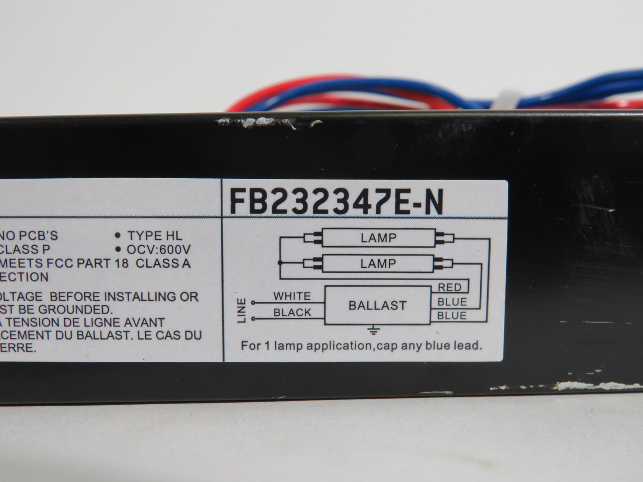 Fusion FB232347E-N Electronic Instant Start Ballast 347V 50/60HZ 32W USED