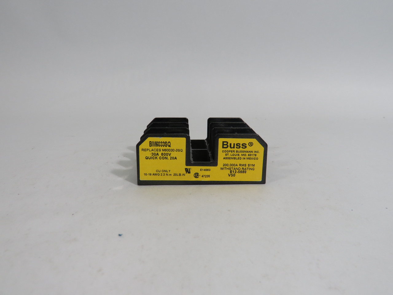 Bussmann BM6033SQ Fuse Holder 30A 600V 3 Pole USED