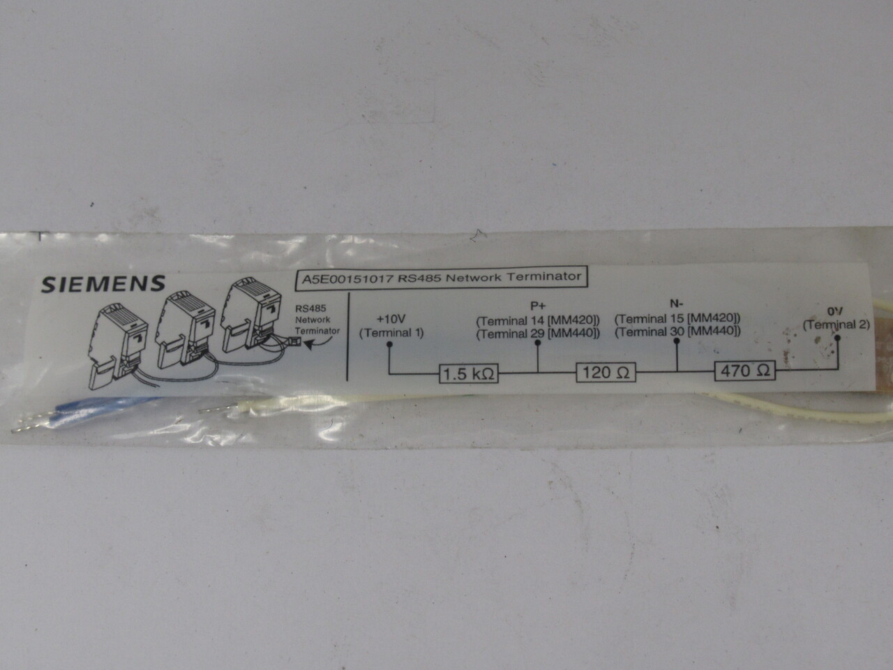 Siemens A5E00151017 Network Terminator for RS485 NWB