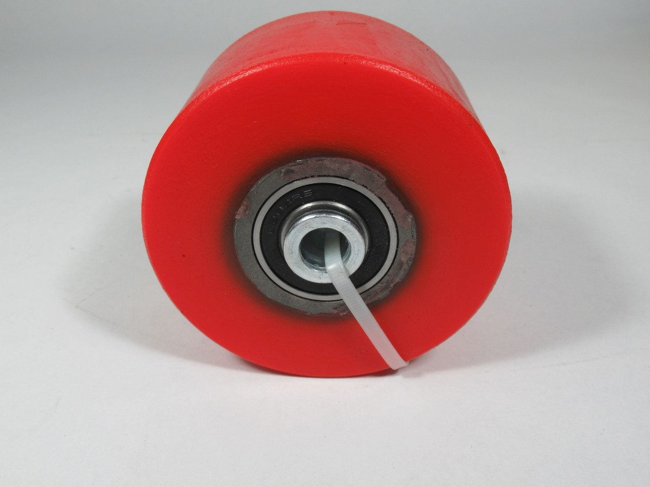 Generic Red Caster Wheel 4" OD 1/2" ID 2-1/8" W C/W 6203RS Bearing USED