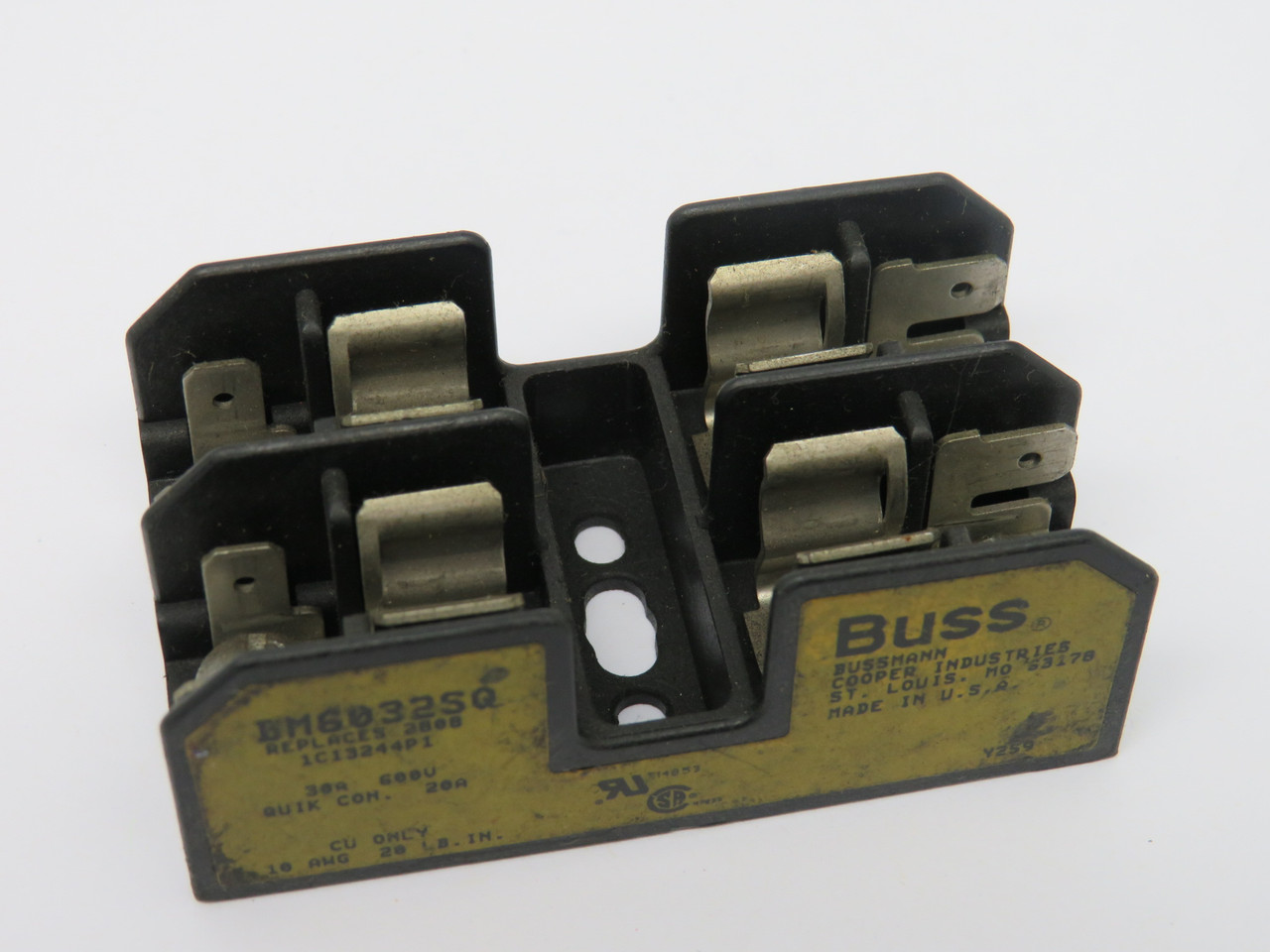 Bussmann BM6032SQ Fuse Holder 30A 600V 2-Pole USED