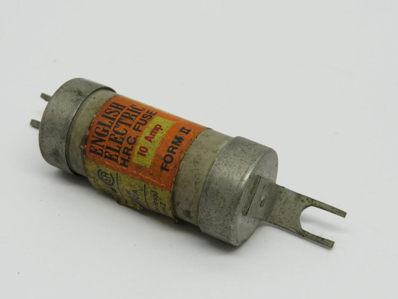English Electric CIA-10 Double Open Hold Bolt On Fuse 10A 600V USED