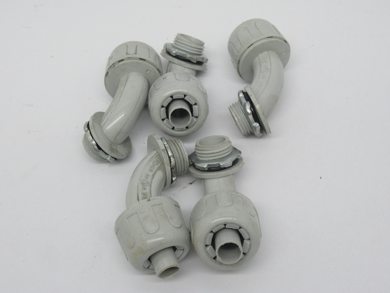 Topaz P490 90 Degree Liquid Tight Connector 6/6 Nylon 3/8" 1/2"KO  LOT OF 5 USED