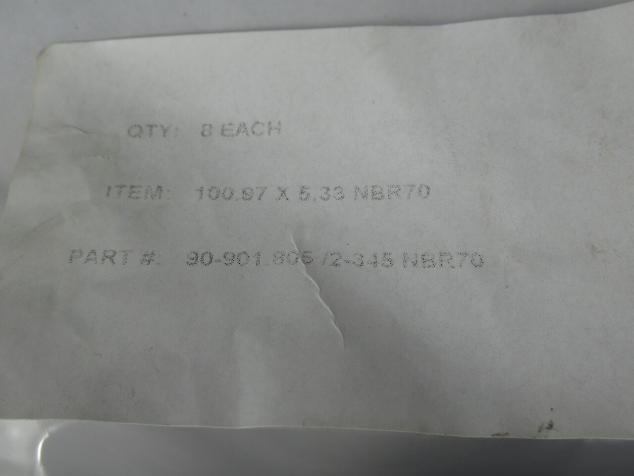 Metric Seals Inc. 2-345-NBR70 Nitrile O-Ring 100.97x5.33mm 8-Pack NWB