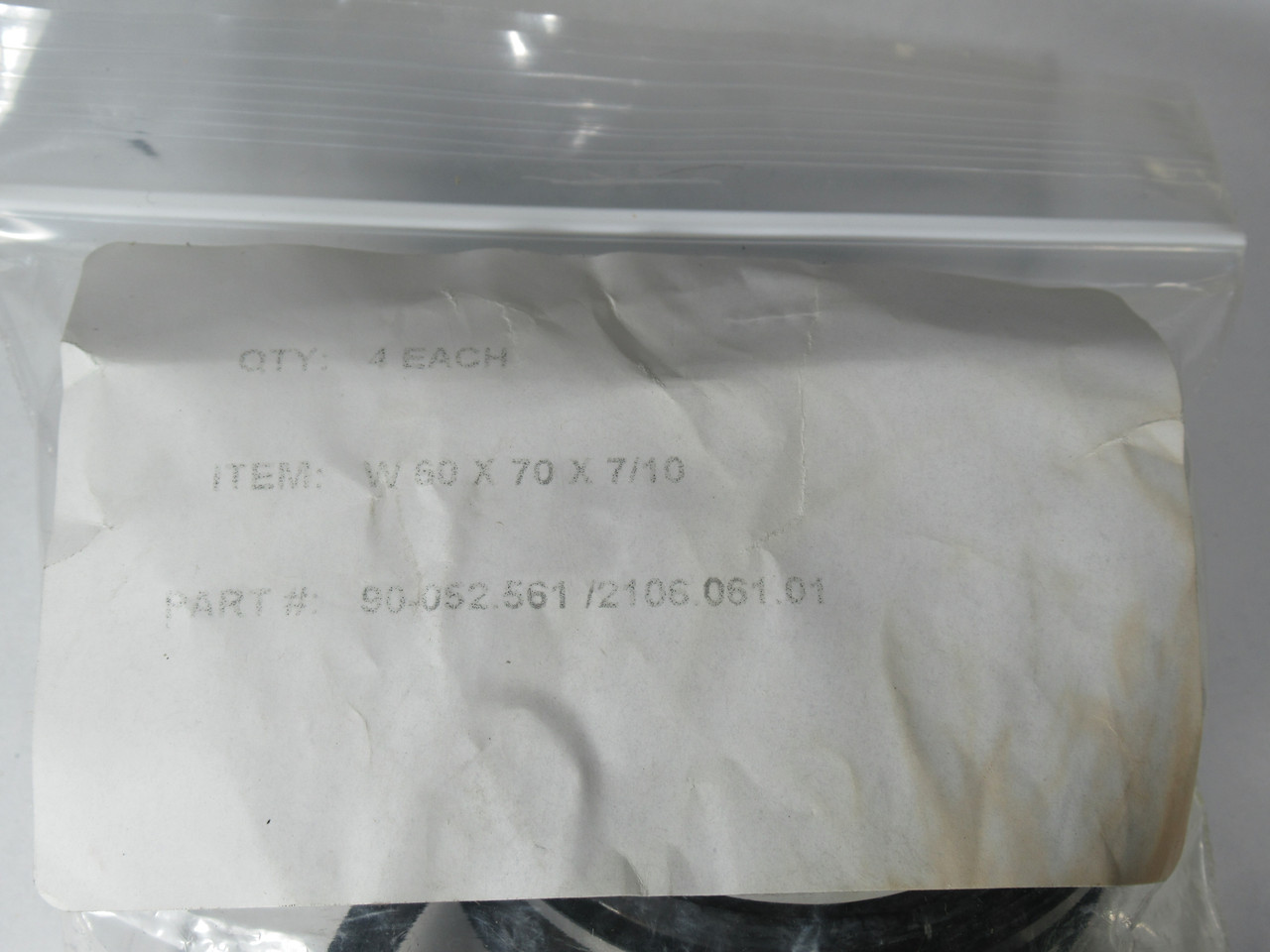 Metric Seals Inc. 2106.061.01 WS-20 Single Acting Wiper 60x70x7/10mm 4-Pack NWB