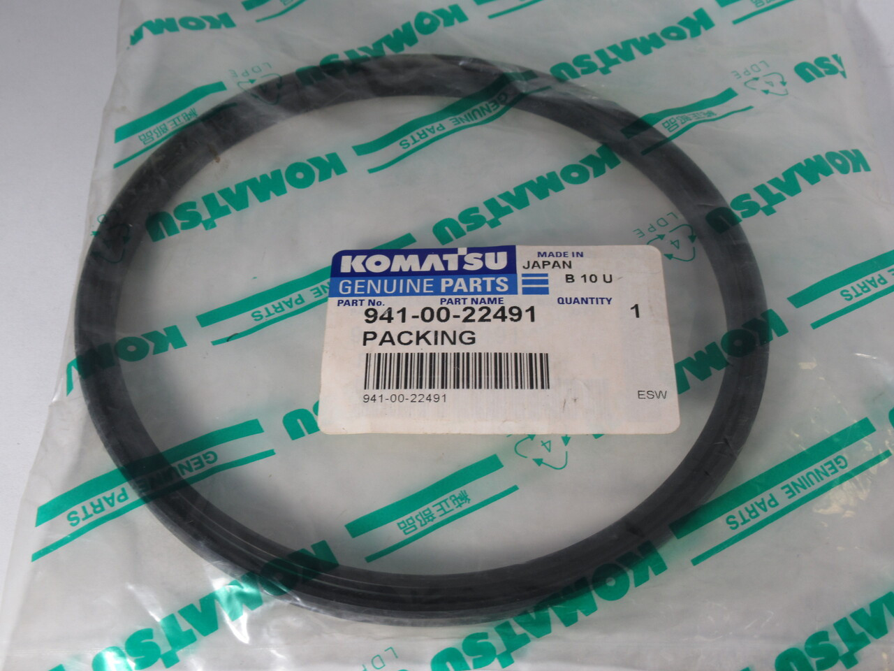 Komatsu 941-00-22491 Packing Seal 155mm OD 140mm ID Packaging Varies NEW