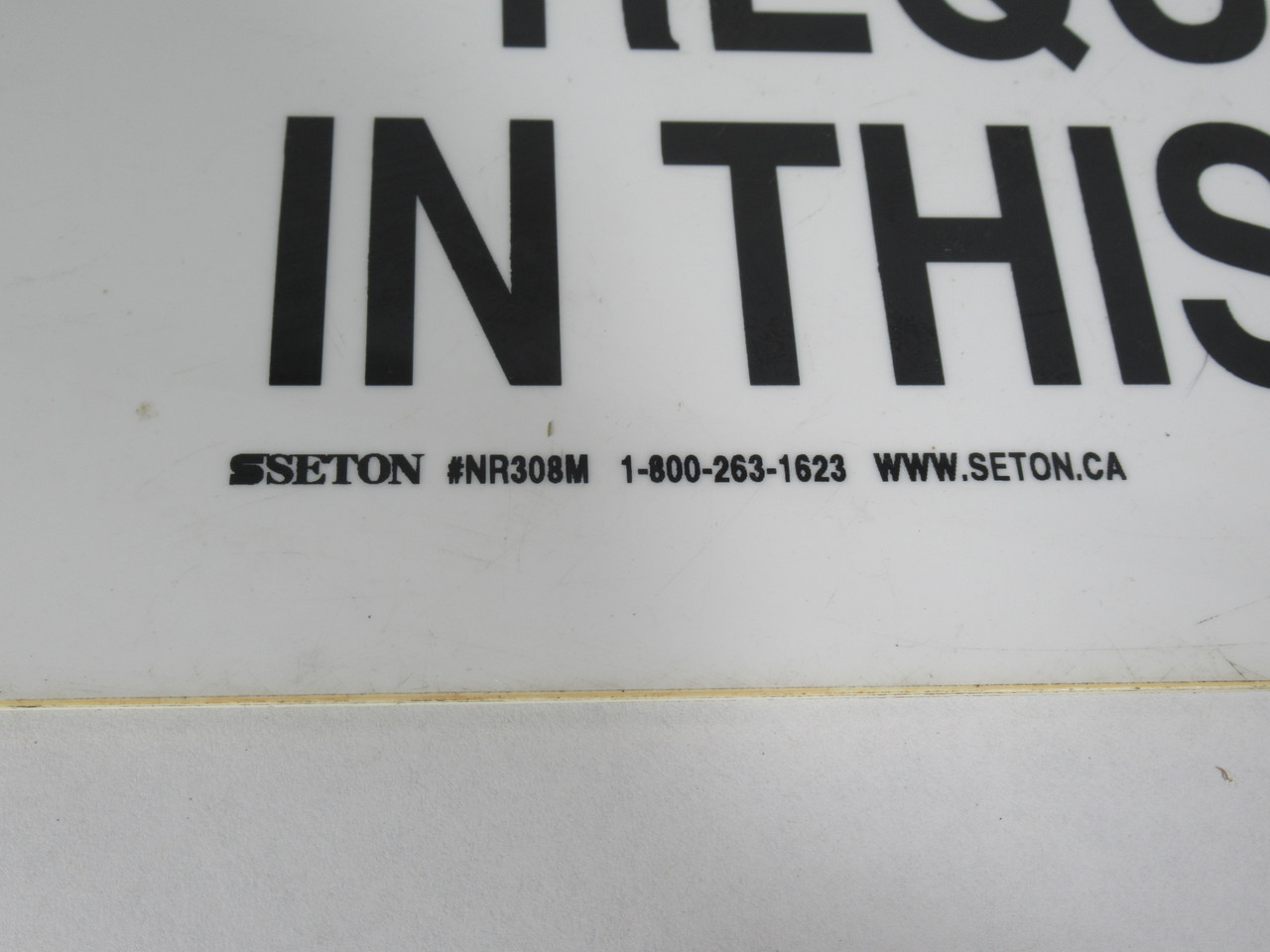 Seton NR308M Notice - Safety Shoes Required Sign 14x10" USED