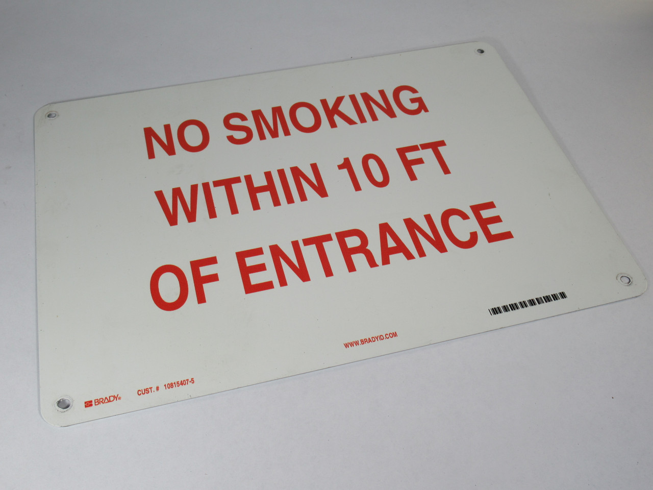 Brady 10815407-5 No Smoking Sign 14x10" USED