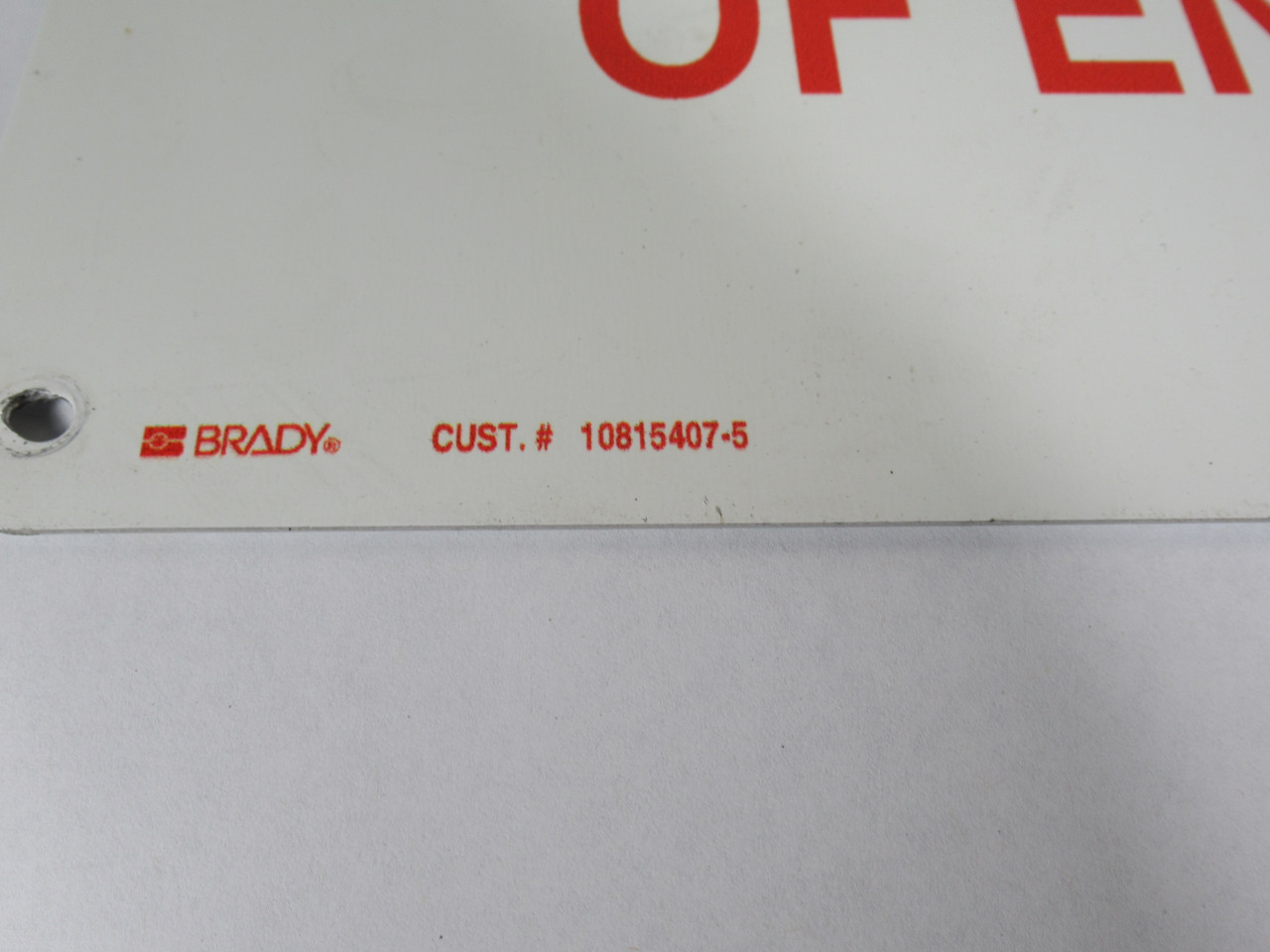 Brady 10815407-5 No Smoking Sign 14x10" USED