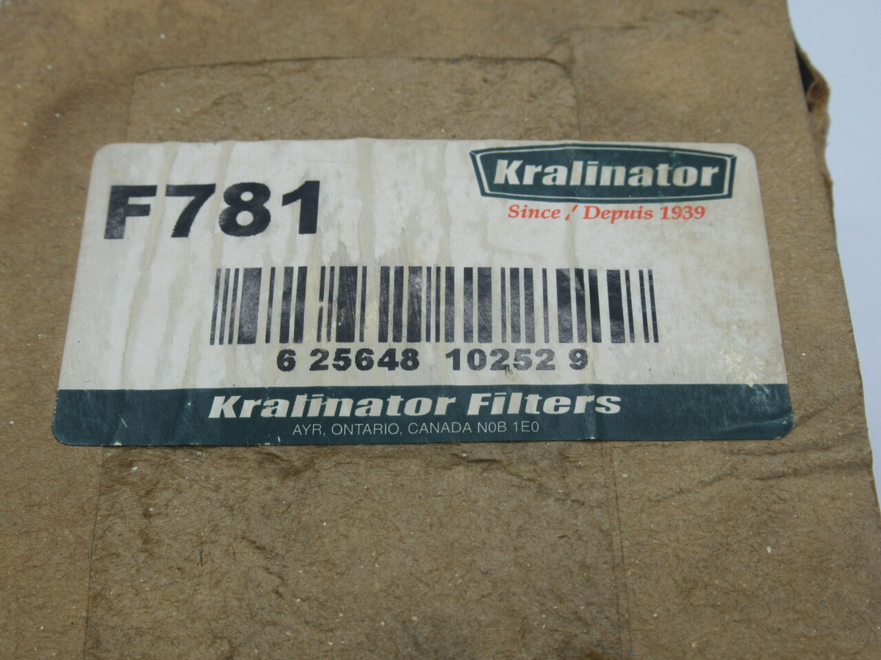 Kralinator F781 Fuel Filter Cartridge 3.50" OD .75" ID COS/BOX DMG NEW