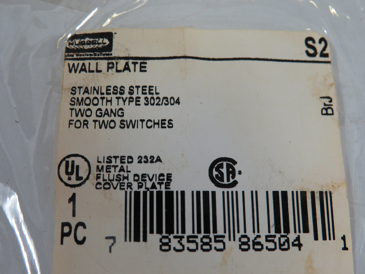 Hubbell 871 Wall Plate 2 Toggle Switch USED