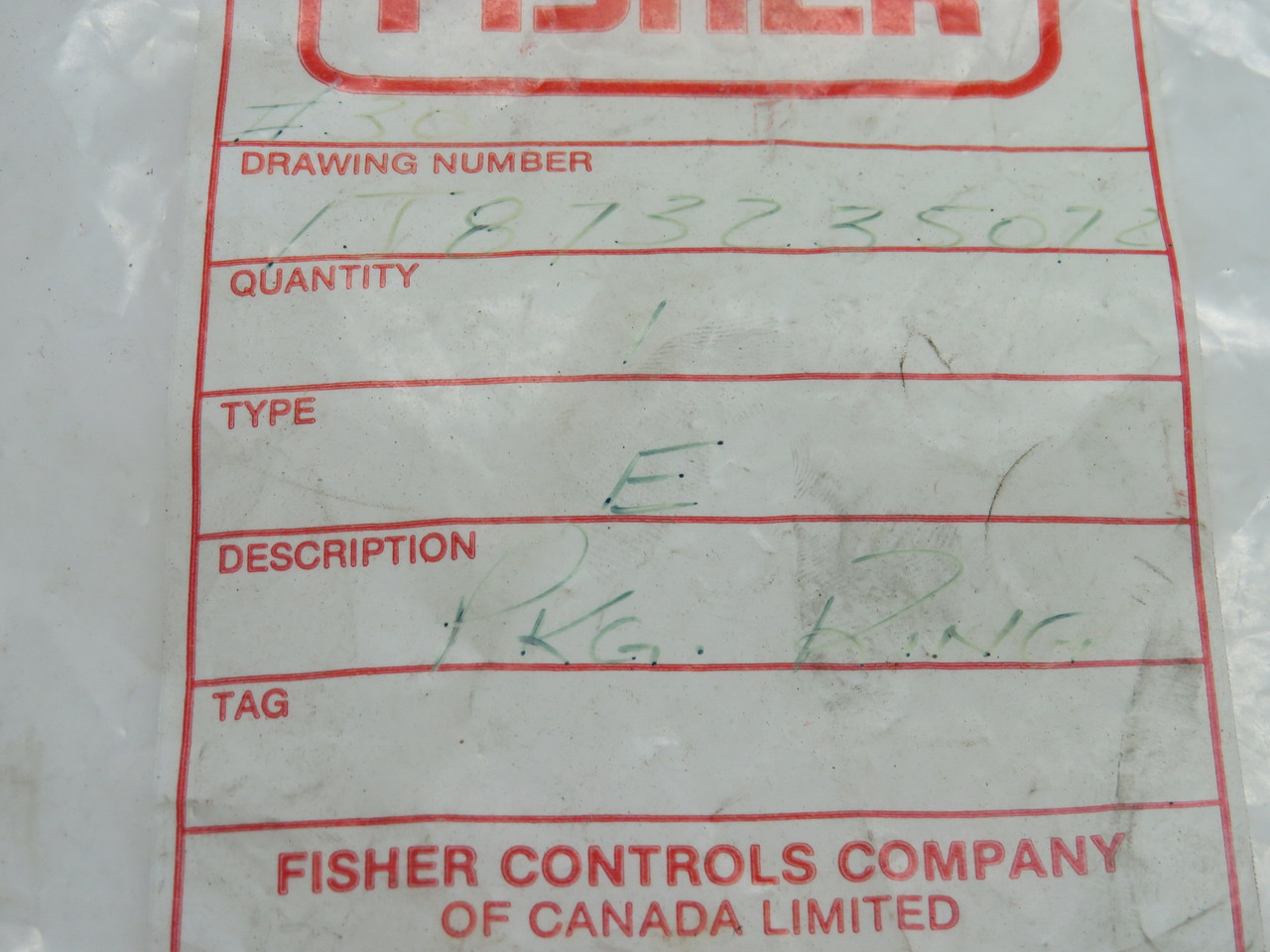 Fisher 1J873235072 Packing Ring 1" OD 3/4" ID NWB