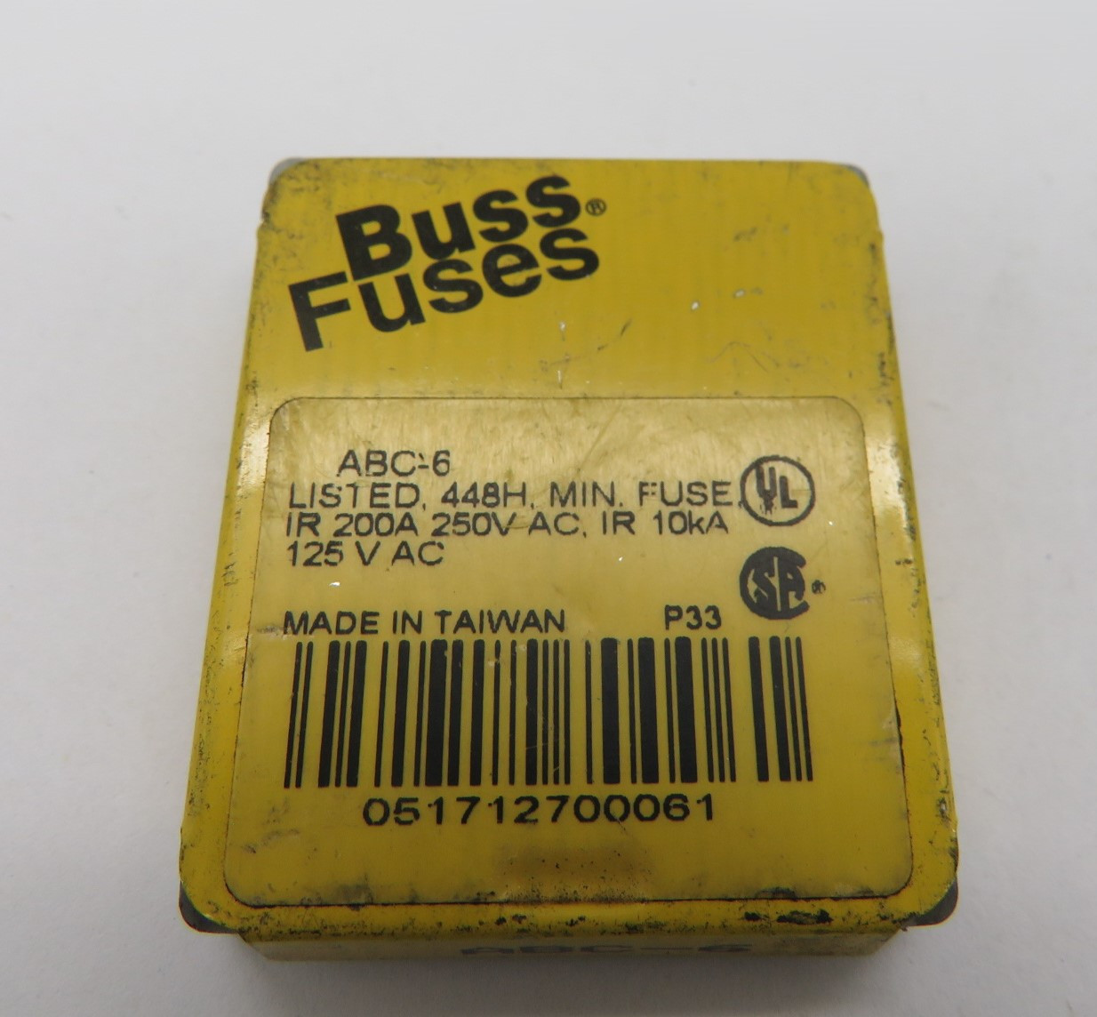 Bussmann ABC-6 Fast Acting Fuse 6A 250V 5 PACK DMG CASE NEW