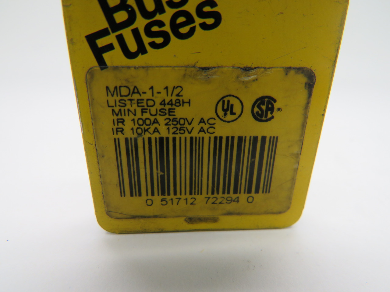 Bussmann MDA-1-1/2 Time Delay Fuse 1.50A 250V 5 PACK DMG CASE NEW