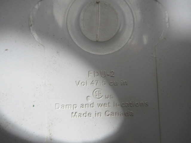 Scepter FDU-2 2 Gang Deep PVC Box 4-1/2"x4-5/8"x3' USED