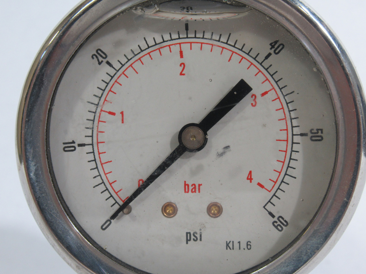 Generic Liquid-Filled Pressure Gauge 0-60psi 0-4bar 1/4" NPT USED