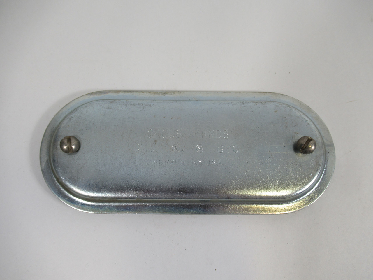 Crouse-Hinds 670 Steel Conduit Body Cover 2" Form 7 USED