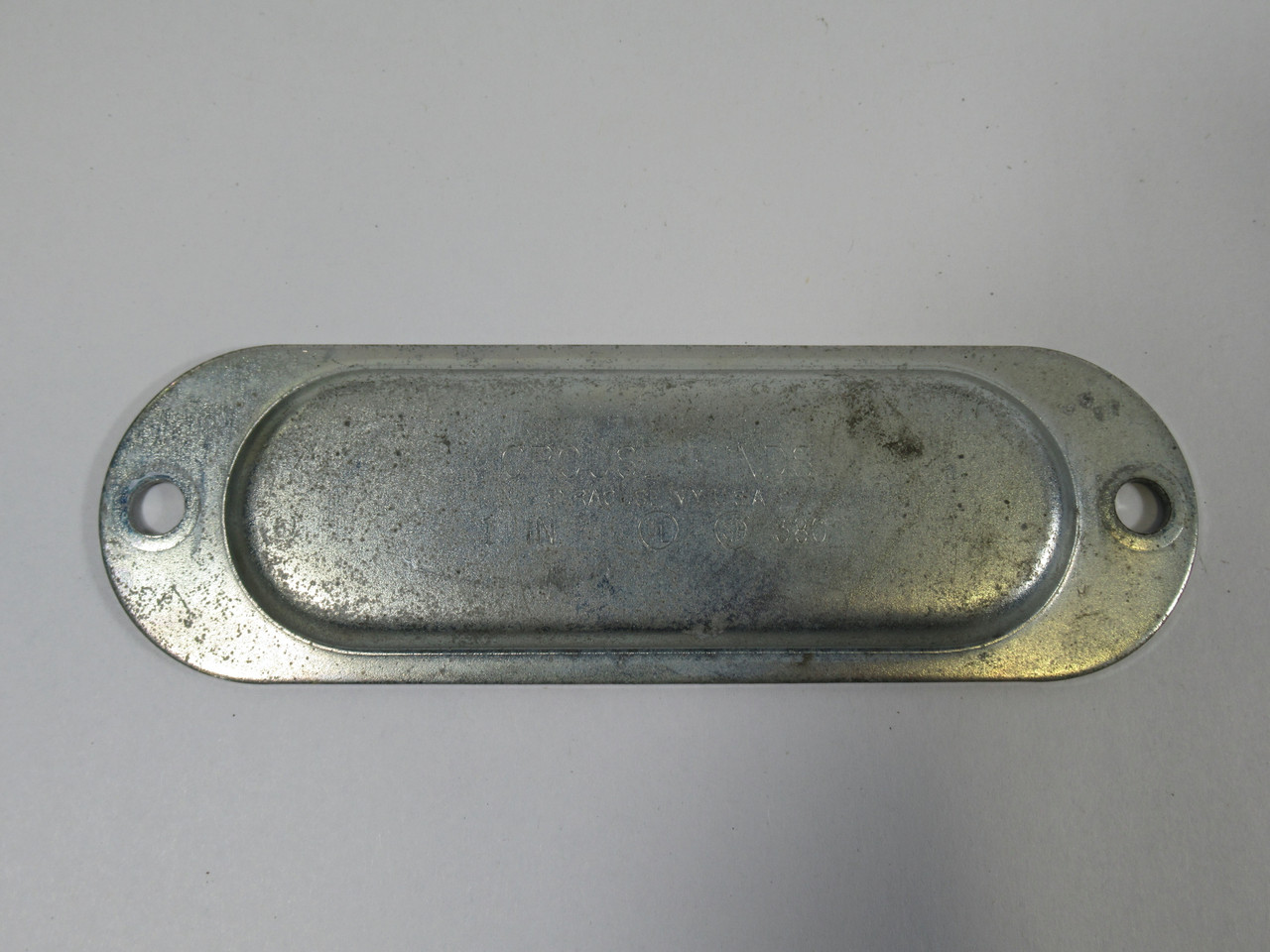 Crouse-Hinds 380 Steel Conduit Body Cover 1" Form 8 *No Screws* USED