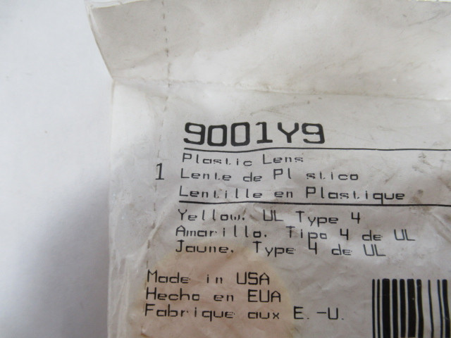 Square D 9001Y9 Plastic Lens Yellow UL Type H ! NEW !
