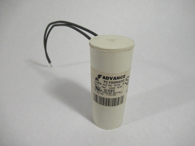 Advance 7C100M40R Capacitor 10MFD 400VAC 50/60Hz USED