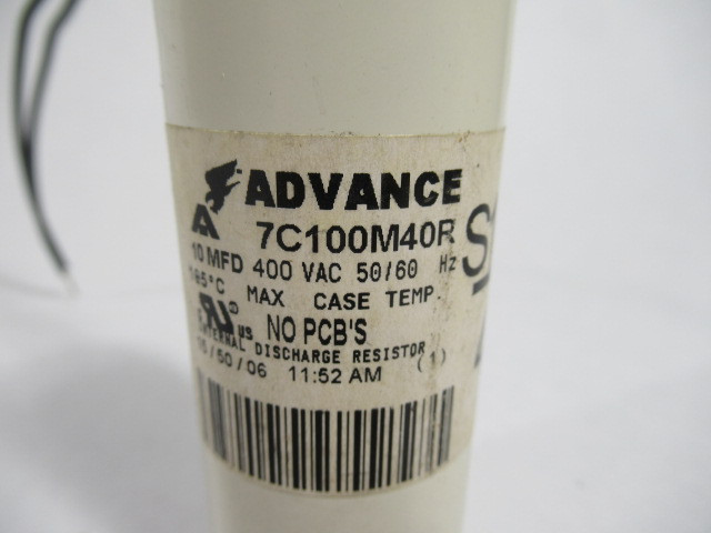 Advance 7C100M40R Capacitor 10MFD 400VAC 50/60Hz USED