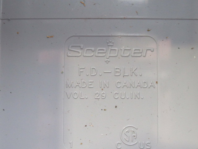 Scepter F.D-BLK 1 Gang Deep PVC Box 4-1/2"x3"x3" USED